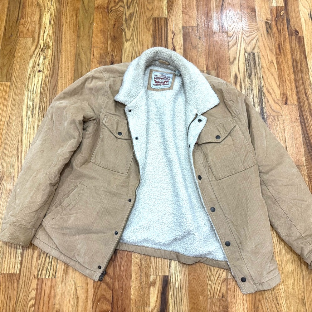 Levi's Tan Sherpa-Lined Corduroy Jacket